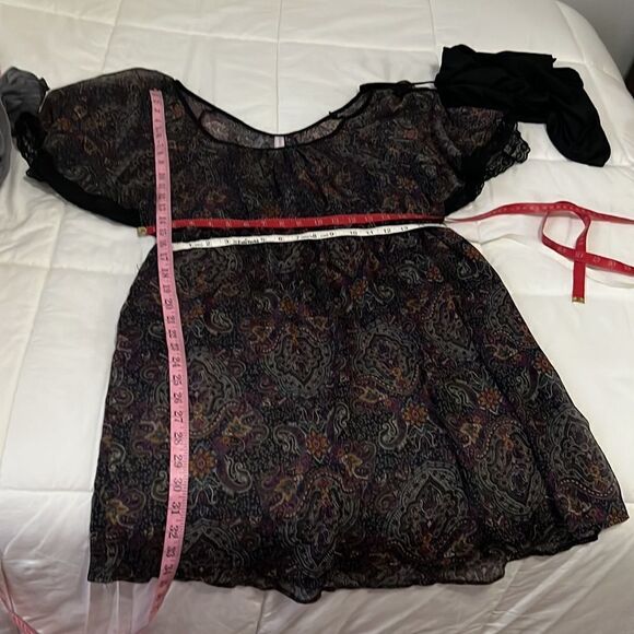 XHilaration Dress With Attached Slip Belt Loops Abstract Design Scoop Neck Large - Picture 15 of 15